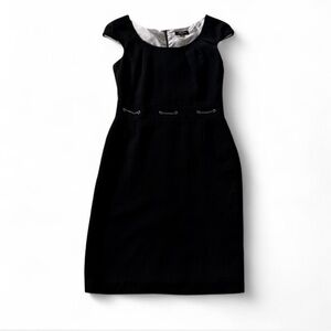 Tahari ASL Elegant Black Midi Dress